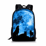 Wolf 3D Print School Bags For Girls Boys Back Pack Backpack