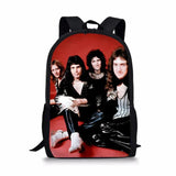 Queen Band Prints Pattern Kids School Backpack