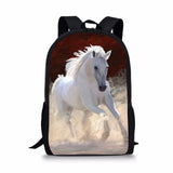 3D Animal Backpack for Kids, Crazy Horse Printed Children Bagpack