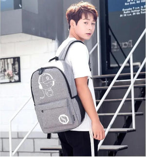 Anti-thief School Bag Boys Backpack 15-17 inches USB Charging Port Lock