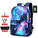 Anti-thief School Bag Boys Backpack 15-17 inches USB Charging Port Lock