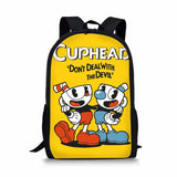 HaoYun Boys Cuphead Mugman 3D Print Backpack Customize Image Bagpack Mochila