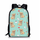 Corgi Print School Backpack for Boys, Large Capacity Mochila Infantil