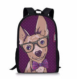 Corgi Print School Backpack for Boys, Large Capacity Mochila Infantil