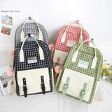 Canvas Student Backpack Set for Teen Girls School Bag Kids