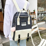 Canvas Student Backpack Set for Teen Girls School Bag Kids