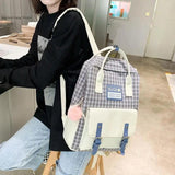 Canvas Student Backpack Set for Teen Girls School Bag Kids