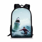 3D Animal Horse Eagle Print Teen Boy Children Backpack Large Capacity School Bag