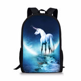 3D Animal Horse Eagle Print Teen Boy Children Backpack Large Capacity School Bag