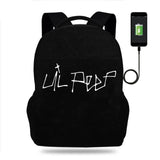 Lil Peep Backpack School Bag USB Travel Knapsack Mochila