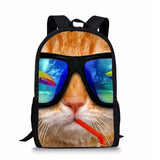 Rock Dog Print Teen Boy Kids Backpack Large Capacity School Bag