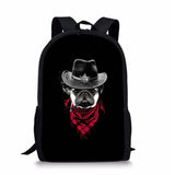 Rock Dog Print Teen Boy Kids Backpack Large Capacity School Bag