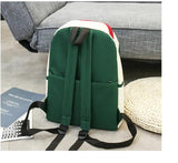 Canvas Student Backpack Junior High School Bag 4pcs Laptop Backpack