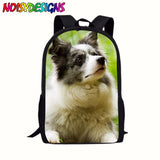 NOISYDESIGNS Border Collie Printing Schoolbag Backpack