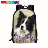 NOISYDESIGNS Border Collie Printing Schoolbag Backpack