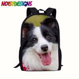 NOISYDESIGNS Border Collie Printing Schoolbag Backpack