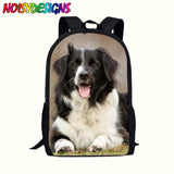 NOISYDESIGNS Border Collie Printing Schoolbag Backpack