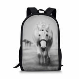 3D Horse Pattern School Backpack for Children