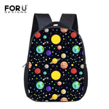 Cartoon Planets Print School Bags for Kids Boys Girls Galaxy Backpacks