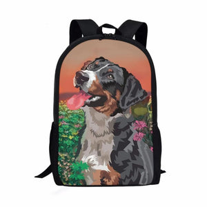 Lion Wolf Dog Animal Print Schoolbag for Kids