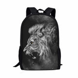 Lion Wolf Dog Animal Print Schoolbag for Kids