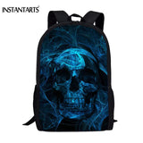 Skull Printing Men School Backpack for Boys Satchel Schoolbag