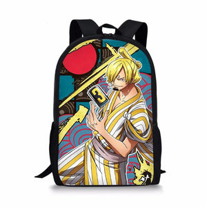 One Piece Pattern Print School Bags Daily Travel Climbing Durable Backpack
