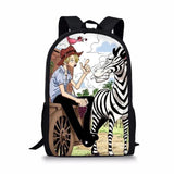 One Piece Pattern Print School Bags Daily Travel Climbing Durable Backpack