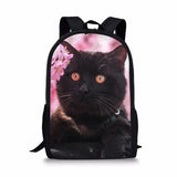 Kids Cats Pattern School Backpack Student Book-bags