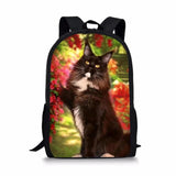 Kids Cats Pattern School Backpack Student Book-bags