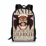 One Piece Print Backpack Portable Casual Outdoor Travel Children's Knapsack