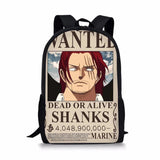 One Piece Print Backpack Portable Casual Outdoor Travel Children's Knapsack