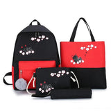 4 Piece/set Backpack Shoulder Bag Schoolbag for Girls Large Capacity