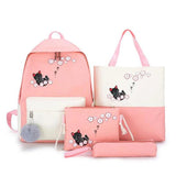4 Piece/set Backpack Shoulder Bag Schoolbag for Girls Large Capacity