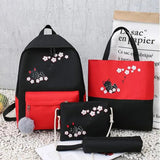 4 Piece/set Backpack Shoulder Bag Schoolbag for Girls Large Capacity