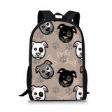 Boxer Dog Print Bookbag Kids Backpack School Bag For Teenager