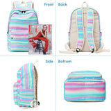 Kids 3 Pcs SchoolBags Printing Backpack Children School Bags For Girl