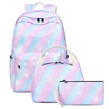 Kids 3 Pcs SchoolBags Printing Backpack Children School Bags For Girl