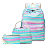 Kids 3 Pcs SchoolBags Printing Backpack Children School Bags For Girl