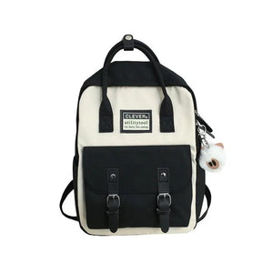 Teenagers Girls Patchwork Backpack Female Rucksack Women Nylon Backpack Candy