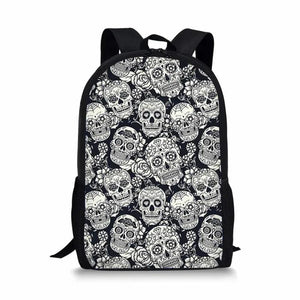 Teenagers Sugar Skulls 3D Printed Schoolbag Large Shoulder Backpack