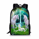 Kids Fantasy Horse Print Backpack Toddler School Book Bag