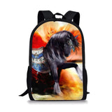 Horse Style Print Large Schoolbag Student School Backpack Waterproof Bagpack