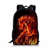 Horse Style Print Large Schoolbag Student School Backpack Waterproof Bagpack