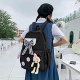Women's Nylon School Bag Casual Travel Rucksack Canvas Mochila Sac