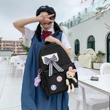 Women's Nylon School Bag Casual Travel Rucksack Canvas Mochila Sac