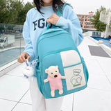 Girls Nylon School Bag Female Student Large Capacity Rucksack