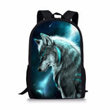 Kids Backpack Wolf Printing Pattern Toddler School Book Bag