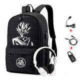 Luminous USB Charging Goku Backpack for Teenagers