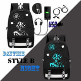 Luminous USB Charging Goku Backpack for Teenagers